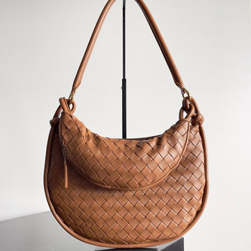 MEDIUM GEMELLI SHOULDER BAG 36 IN BROWN LAMBSKIN House Of Sarah