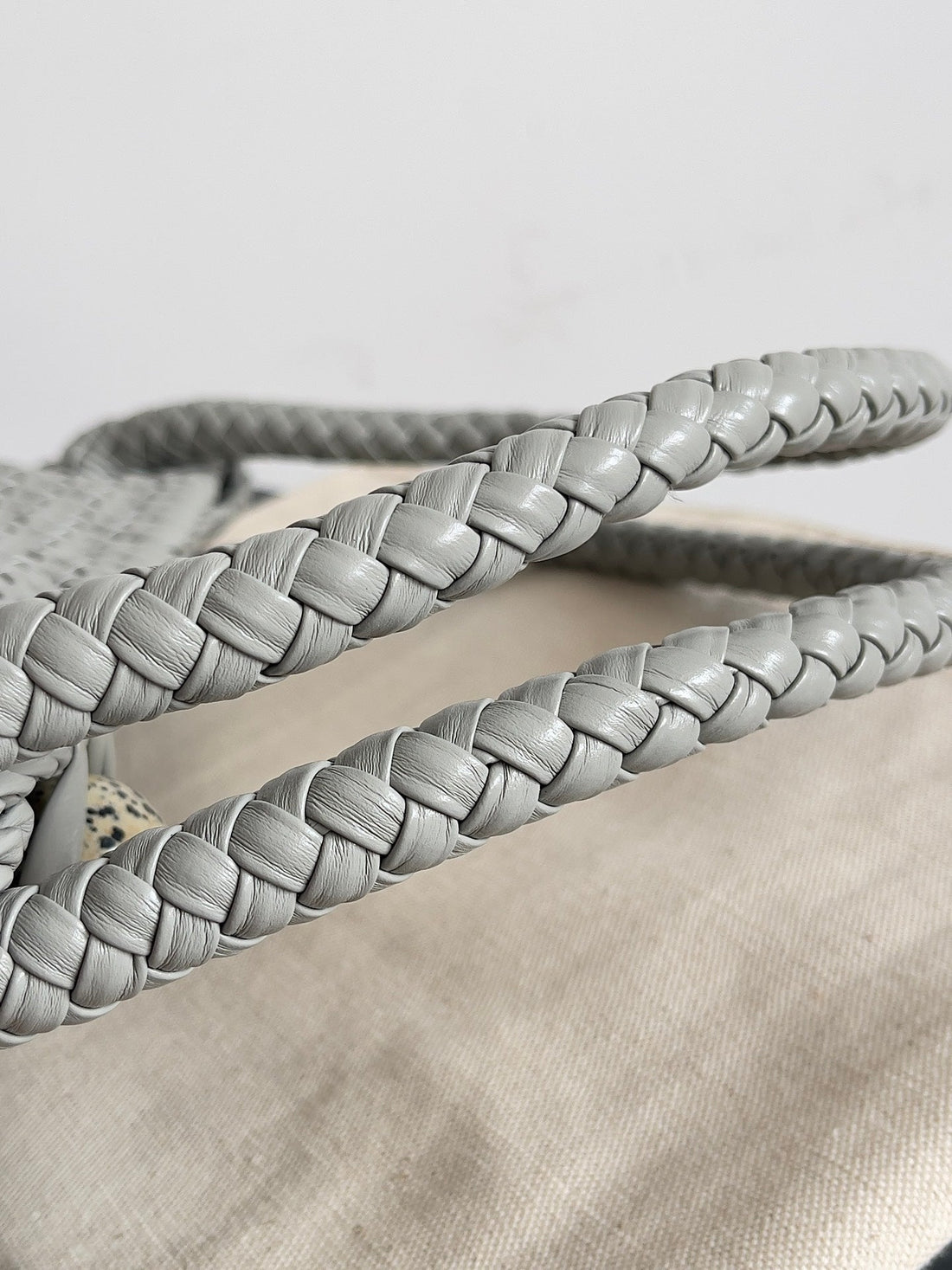 TOSCA SHOULDER BAG 27 IN AGATE GREY LAMBSKIN WITH DALMATA STONE DETAIL by House Of Sarah