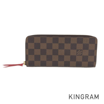 LOUIS VUITTON Damier Portefeuille Clemence N60534 Long wallet Round zipper