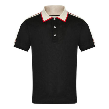 GUCCI Striped Logo Short-sleeved Polo Shirt Black 500972-X9M38-1106