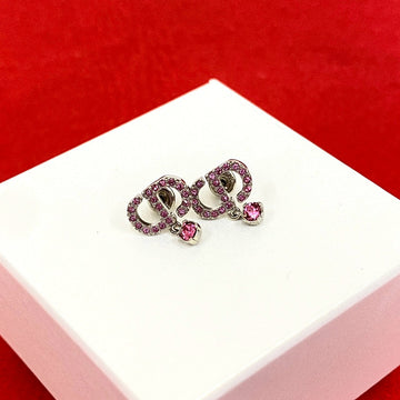 Christian Dior CD Logo Rhinestone Earrings