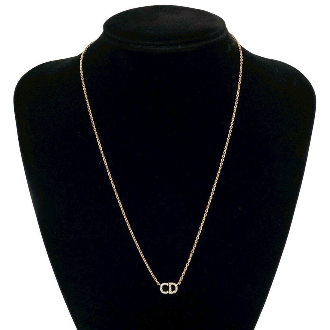 Christian Dior CD Logo Rhinestone Necklace