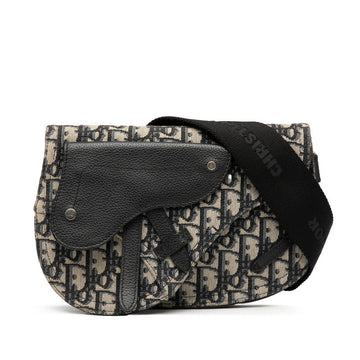 Dior Saddle Oblique Canvas Leather 2way Bag