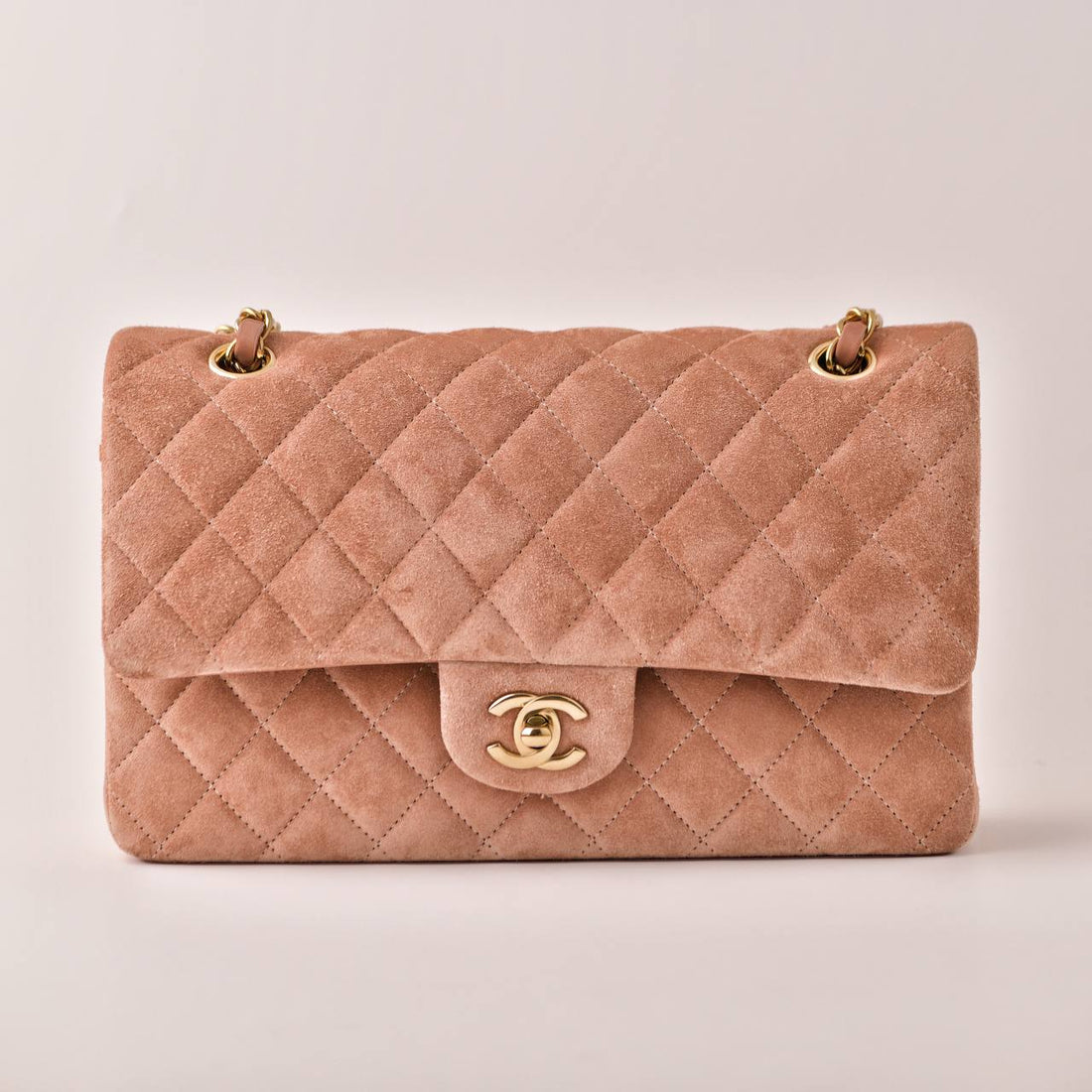 Chanel Classic Flap Light Pink Suede Medium Bag