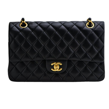 Chanel Lambskin Black Quilted Medium Classic Double Flap Bag
