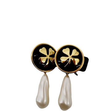 Chanel  Four Leaf Tear Drop Earrings -