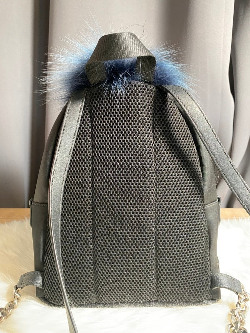 Fendi Little Monsters Black Backpack -
