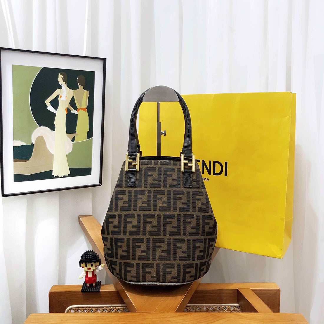 Fendi   Zucca Canvas Bucket Bag Brown