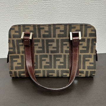 Fendi   FF Logo Canvas Brown Shoulder Bag