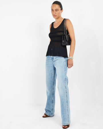 Chanel   Black Mesh Tank Top