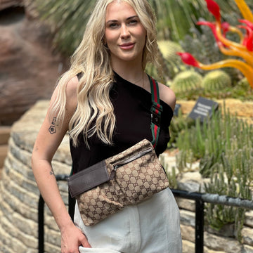 Gucci GG Canvas Double Pocket Belt Bag