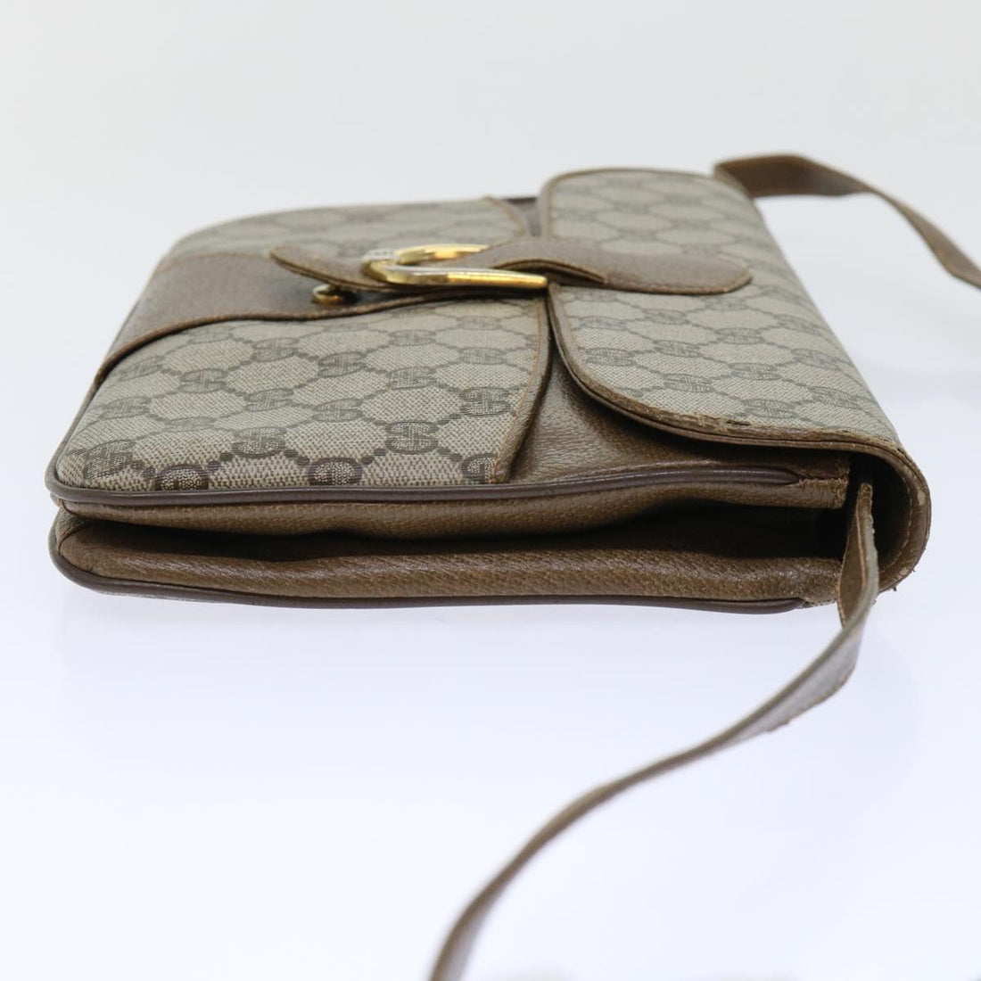GUCCI GG Canvas Shoulder Bag PVC Leather Beige 90402025  th3857