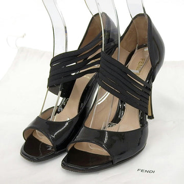 Fendi Black Patent Open Toe Pumps Size 36