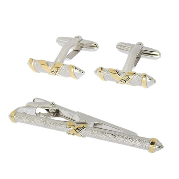 Christian Dior Logo Cufflinks & Tie Pin Set