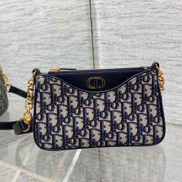 CD HOBO AVENUE 21CM BLUE OBLIQUE EMBROIDERY By House Of Sarah