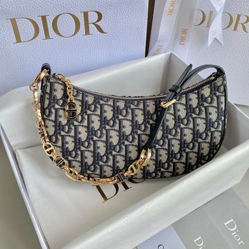 CD LOUNGE 26CM BLUE OBLIQUE EMBROIDERY House Of Sarah