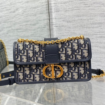 30 MONTAIGNE 21.5CM BLUE OBLIQUE EMBROIDERY House Of Sarah