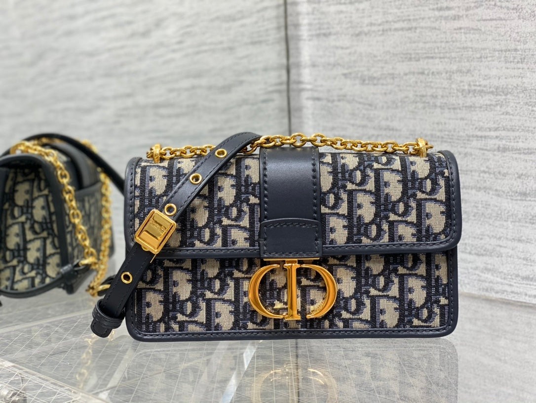 30 MONTAIGNE 21.5CM BLUE OBLIQUE EMBROIDERY House Of Sarah
