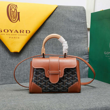SAIGON SOUPLE MINI BAG BLACK AND TAN CANVAS House Of Sarah Bags