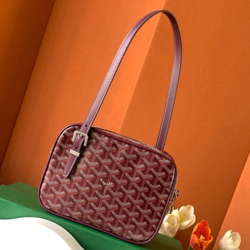 GOYA SECOND-HAND TOAST BAG 21CM BURGUNDY CANVAS House Of Sarah Bags