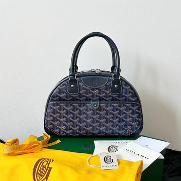 GOYA BOWLING BALL SMALL NAVY BLUE CANVAS House Of Sarah Bags