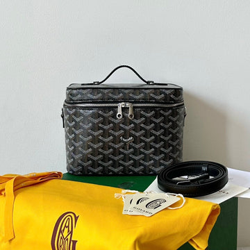 GOYA MAKEUP BOX BAG 20CM BLACK CANVAS by House Of Sarah