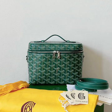 GOYA MAKEUP BOX BAG 20CM GREEN CANVAS House Of Sarah Bags