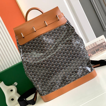 GOYA STEAMER PM BAG 48CM BLACK AND TAN CANVAS House Of Sarah Bags