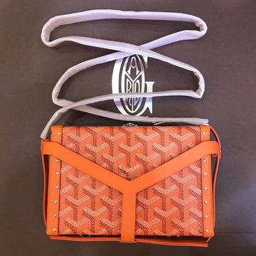 MINAUDIERE TRUNK BAG 17CM ORANGE CANVAS House Of Sarah Bags