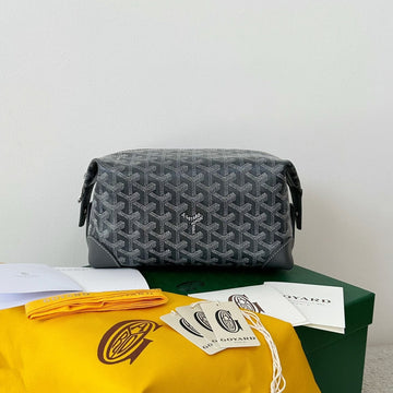 GOYA COSMETIC BAG 24CM GREY CANVAS House Of Sarah Bags
