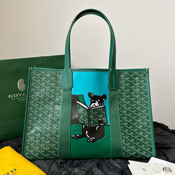 GOYA VILLETTE TOTE 45CM GREEN CANVAS House Of Sarah