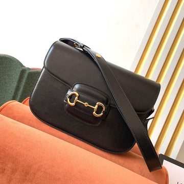 GG 1955 Horsebit Bag 25cm Black Calfskin Gold Hardware House Of Sarah Bags