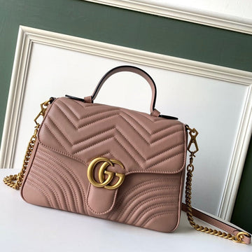 GG Marmont 26.5cm Dark Beige Calfskin Gold Hardware House Of Sarah
