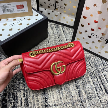 GG Marmont 22cm Red Calfskin Gold Hardware by House Of Sarah