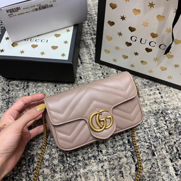 GG Marmont Mini 16.5cm Dark Beige Calfskin Gold Hardware House Of Sarah