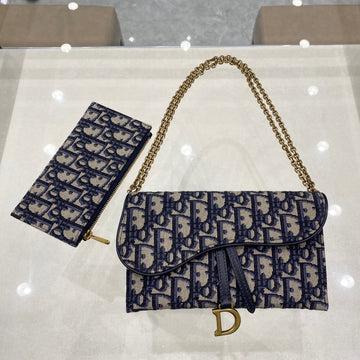 CD Saddle WOC 19cm Blue Obique Embroidery House Of Sarah