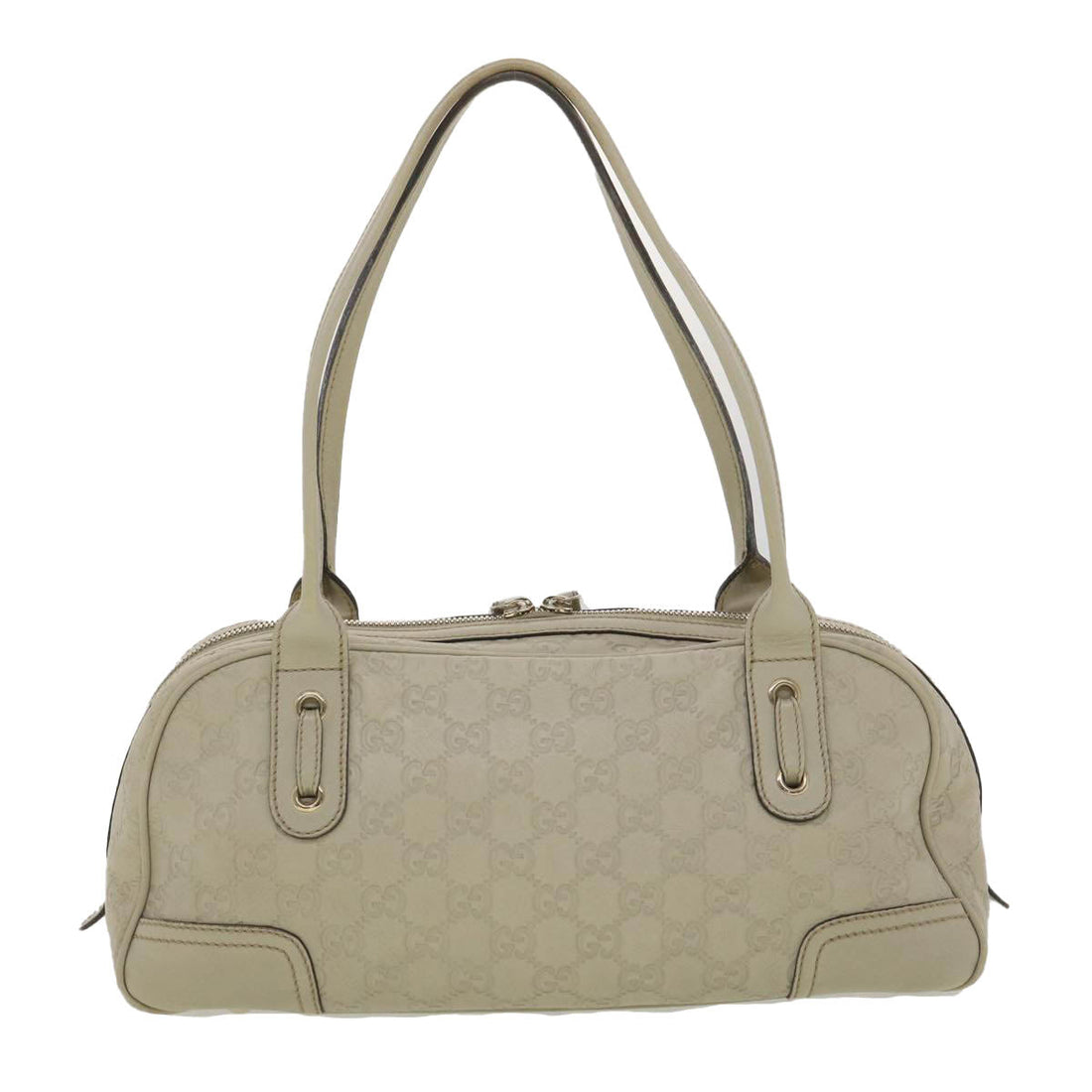 GUCCI ssima Shoulder Bag Leather White 161720  yk6036