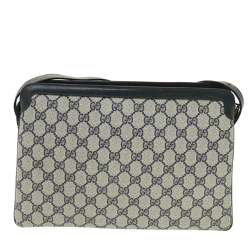 GUCCI GG Canvas Sherry Line Shoulder Bag PVC Leather Gray Red Navy  yk6173B