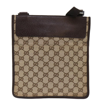 GUCCI GG Canvas Shoulder Bag Leather Beige 27639  yk7751