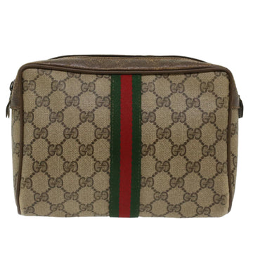 GUCCI GG Canvas Web Sherry Line Clutch Bag Beige Red Green 56.01.012  yk8055